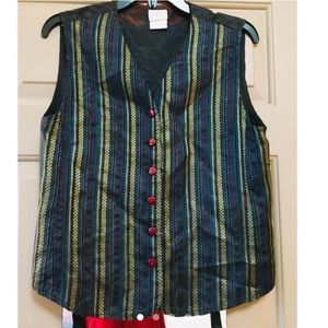 Vintage 90s Green & Purple Striped Vest